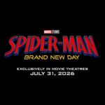 Poster resmi film Spider-Man: Brand New Day dengan logo merah-biru dan tanggal rilis 31 Juli 2026.