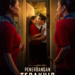 Poster film Penerbangan Terakhir (2026) dengan tema skandal penerbangan, menampilkan adegan cinta antara pramugari dan pilot.