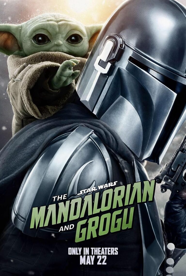 Poster The Mandalorian and Grogu dengan Mandalorian dan Grogu dalam gaya epik, menunjukkan ikatan mereka yang tak terpisahkan.